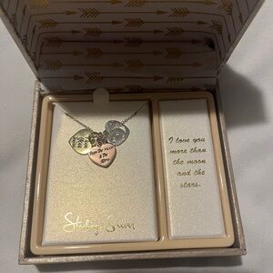 Macy's Sterling Silver and Rose Gold Heart Necklace